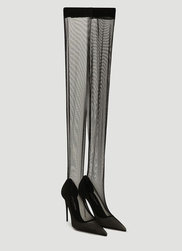 Kim Tulle High Boots Dolce & Gabbana Kim Tulle High Boots Black dol0252017