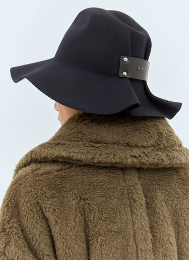 Max Mara Felt Wool Wide Brim Hat Navy max0258023
