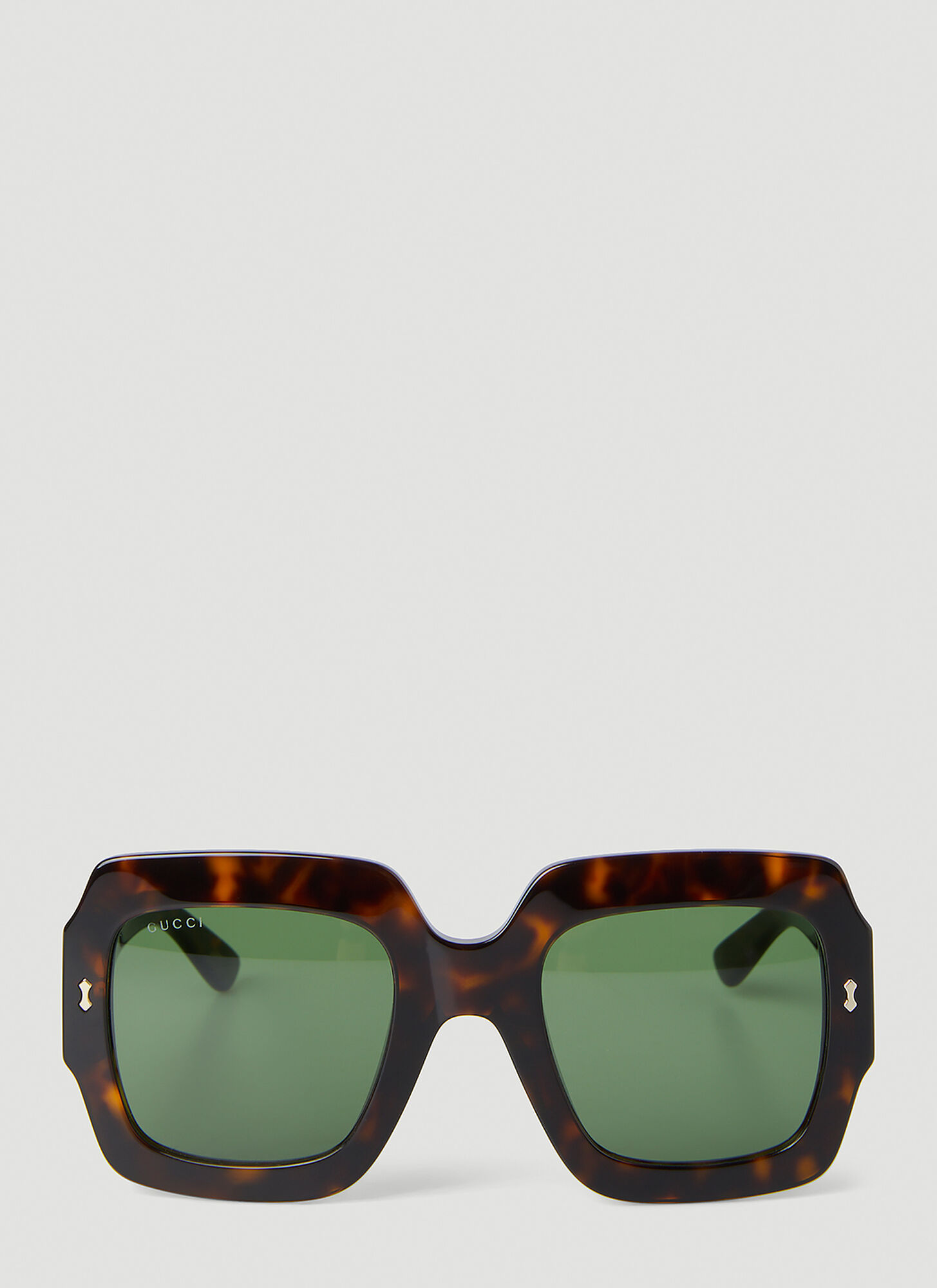 Shop Gucci Square Frame Sunglasses In Green