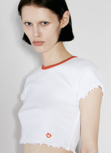 Alexander Wang Lettuce-Hem Crop Top White awg0255031