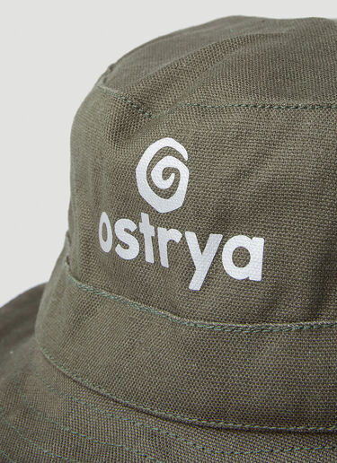 Ostrya Otis Logo Print Bucket Hat Green ost0148025