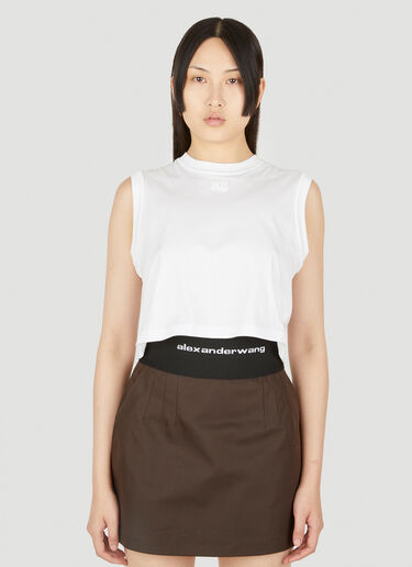 Puff Logo Muscle Top Alexander Wang Puff Logo Muscle Top White awg0247075