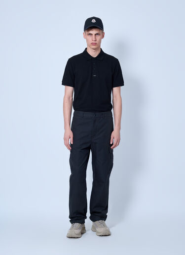 LN-CC® - Moncler: Piqué Polo Shirt - Black Moncler Piqué Polo Shirt Black mon0166021