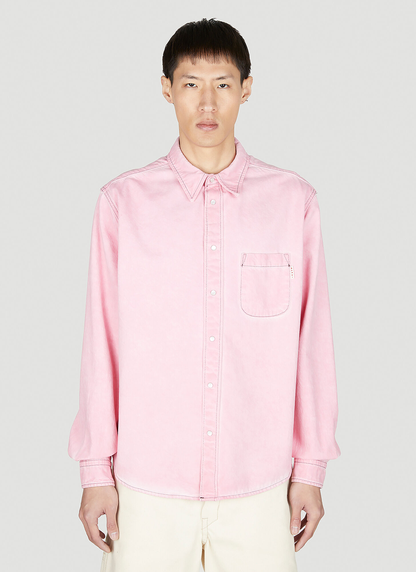 Shop Marni Classic Long Sleeve Shirt In Pink
