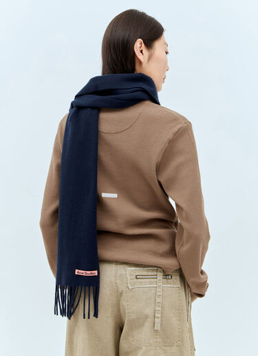 Acne Studios Skinny Fringe Wool Scarf Blue acn0257020