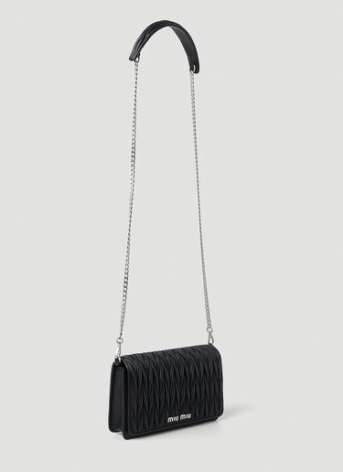 Miu Miu Matelassé Chain Strap Shoulder Bag Black miu0248064