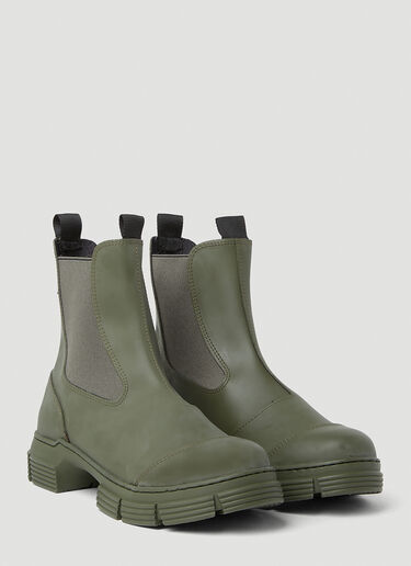 GANNI Rubber City Boots Green gan0253086