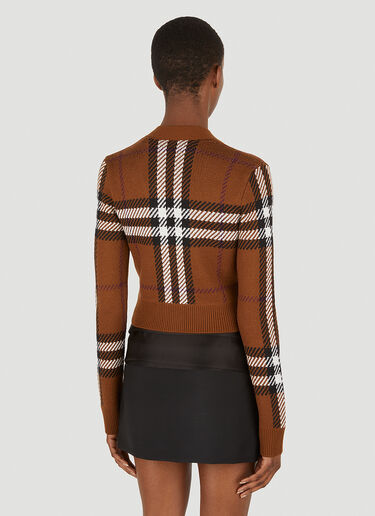 Burberry Checked Cardigan Brown bur0251016