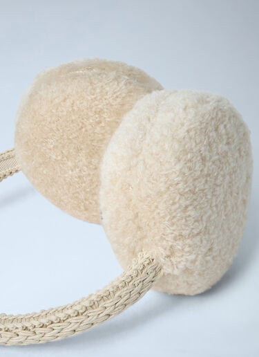 Moncler Logo Motif Earmuffs Cream mon0263034