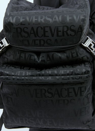 Versace Logo Jacquard Backpack Black ver0153045