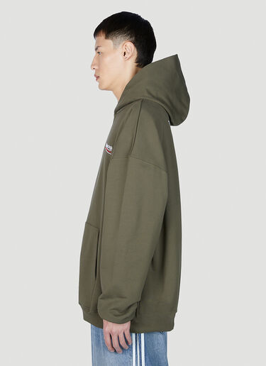 Balenciaga 로고 프린트 후드 스웨트셔츠 카키 bal0151024
