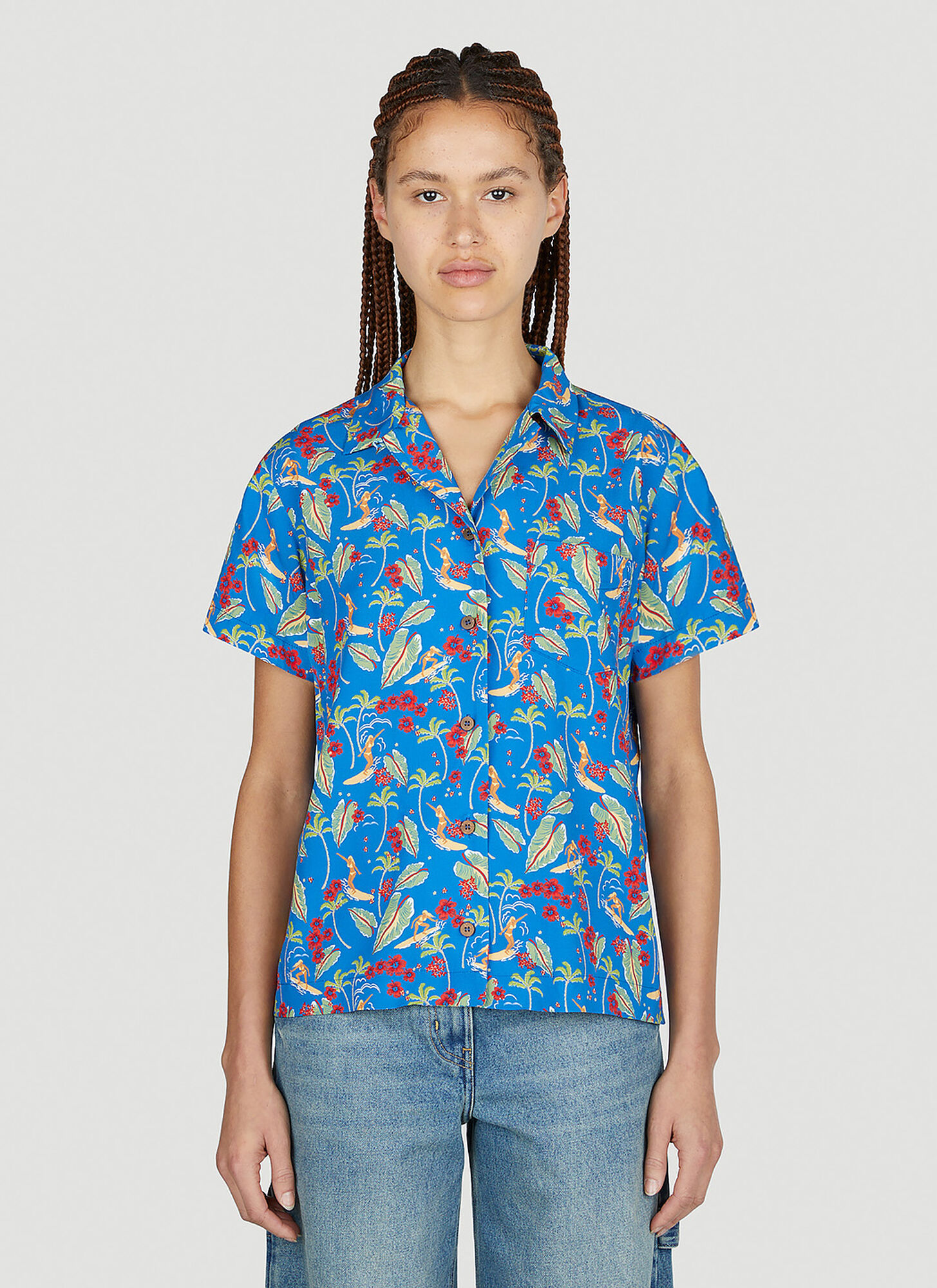 Apc Dolly Floral Shirt In Blue