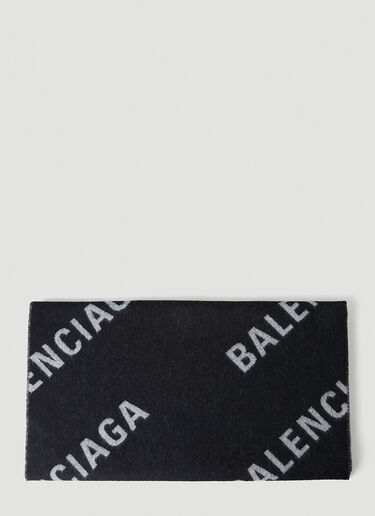 Balenciaga Logo Macro Scarf Black bal0248127