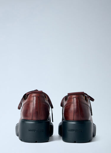 LN-CC® - Miu Miu: Leather Lace Ups - Burgundy Miu Miu Leather Lace Ups Burgundy miu0266051
