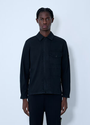 Stone Island Logo Patch Shirt Black sto0164001