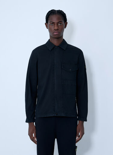 Stone Island Logo Patch Shirt Black sto0164001