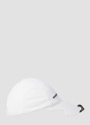 Balenciaga Piercing Logo Cap White bal0253030