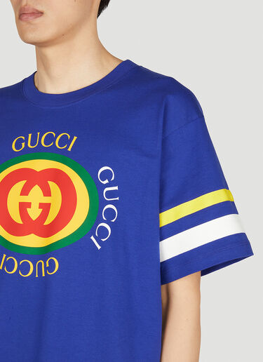 Gucci Logo Print T-Shirt Blue guc0152307
