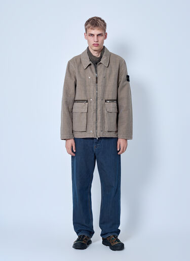 Stone Island Textured Zip Jacket Beige sto0165094