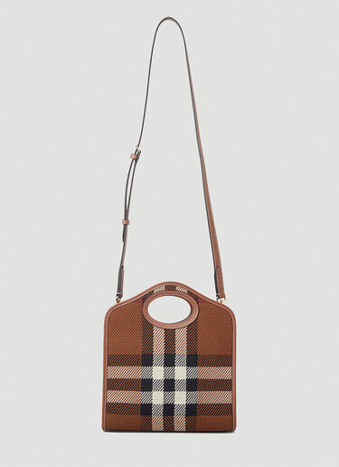 Burberry Pocket Check Mini Shoulder Bag Brown bur0247081