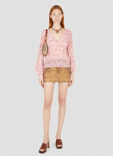 Guess USA Floral Chiffon Blouse Pink gue0250008