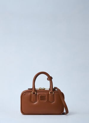 Miu Miu アルカディ レザー ハンドバッグ  ブラウン miu0259035