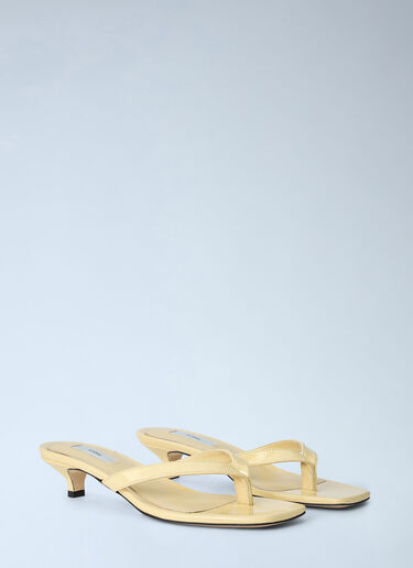 Toteme Naplack Heeled Flip Flops Yellow tot0265053