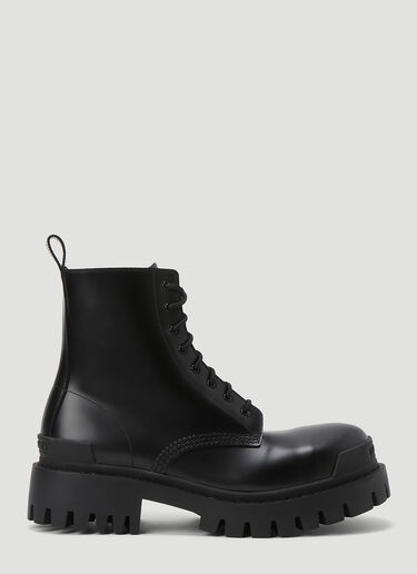 Balenciaga Strike 20MM Lace-Up Boots Black bal0243043