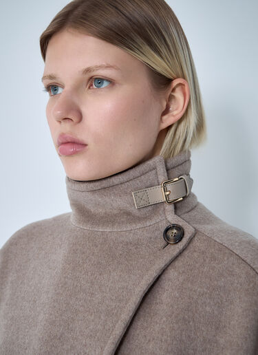 Max Mara Cashmere Logo Motif Poncho Beige max0261030
