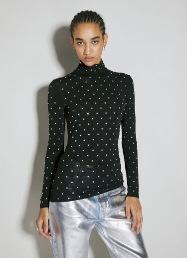 Rabanne Crystal Embellished Top Black pac0253023