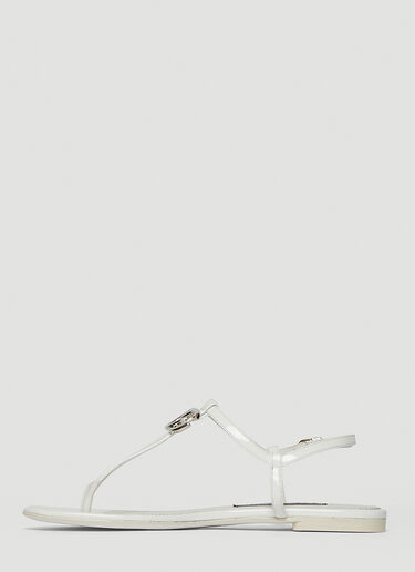 Dolce & Gabbana 로고 컷아웃 샌들 화이트 dol0247091