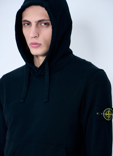 Stone Island Compass Patch Hooded Sweatshirt Black sto0160050