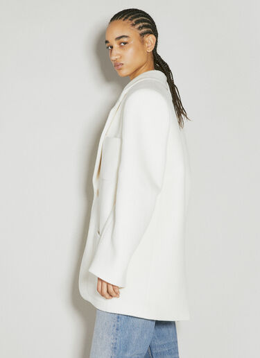 Saint Laurent Chevron Wool Blazer White sla0254025