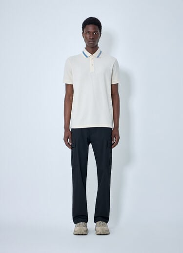 Moncler Polo Shirt with Contrast Collar White mon0164026