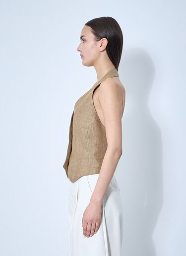 Max Mara Sauro Halterneck Waistcoat Brown max0260002