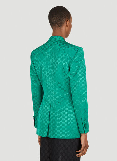 Gucci GG 提花双排扣西装外套 绿色 guc0247017