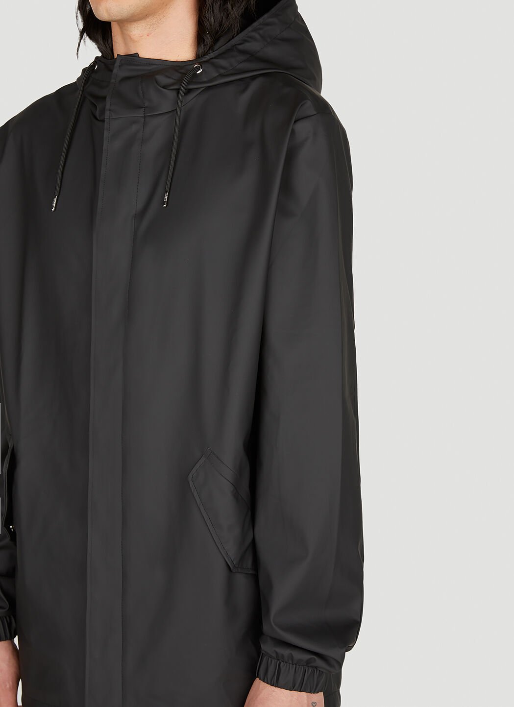 Rains Fishtail Parka Jacket in Black LN CC
