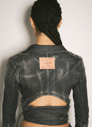 Y/Project Wrap-Around Fitted Denim Jacket Black ypr0258007