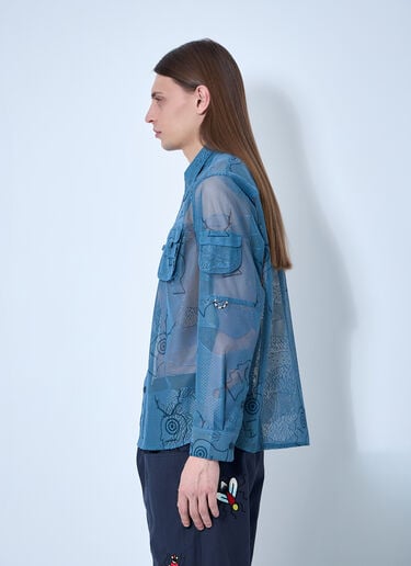Brain Dead x SOUTH2 WEST8 Mesh Fishing Shirt Blue brw0160002