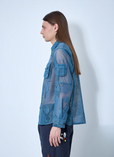 Mesh Fishing Shirt Brain Dead x SOUTH2 WEST8 Mesh Fishing Shirt Blue brw0160002