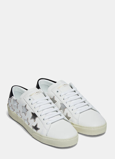 Saint Laurent Metallic Star Low-Top Sneakers White sla0225027
