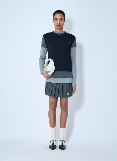Miu Miu Set Of Three Logo Patch T-Shirts Grey miu0260055