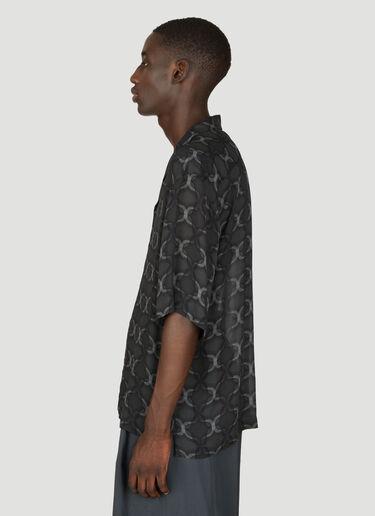 Dries Van Noten Geometric Print Short-Sleeve Shirt Grey dvn0156019