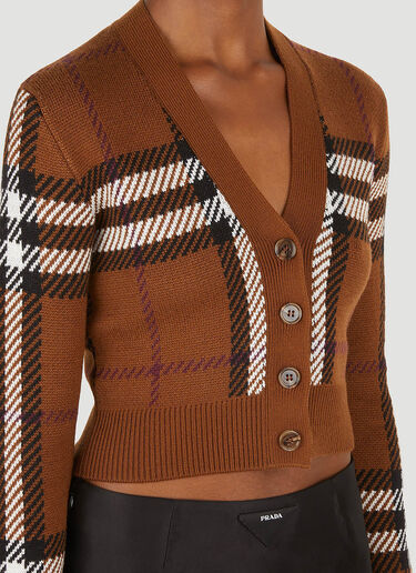 Burberry Checked Cardigan Brown bur0251016