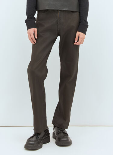 Dries Van Noten Waxed Jeans Dark Brown dvn0158014