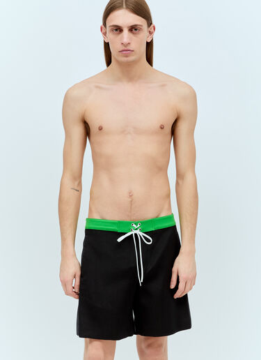 Miu Miu Satin Bermuda Shorts Black miu0156003
