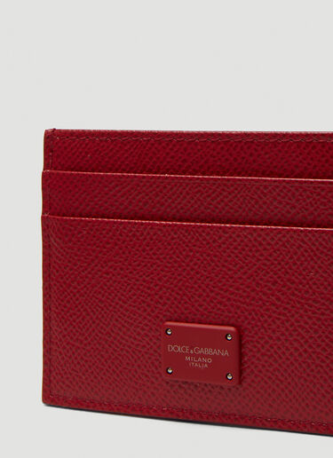 Logo Plaque Card Holder Dolce & Gabbana Logo Plaque Card Holder Red dol0149038