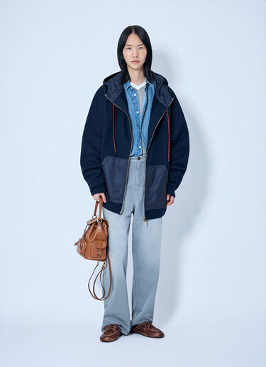 Miu Miu Zip Up Hoodie Blue miu0264220