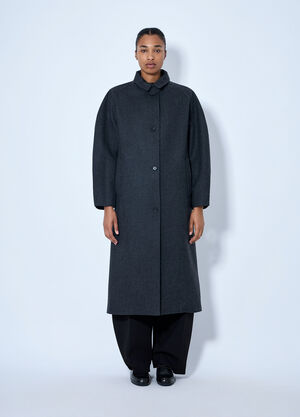 Jil Sander Single-Breasted Wool Coat Dark Grey jil0266008