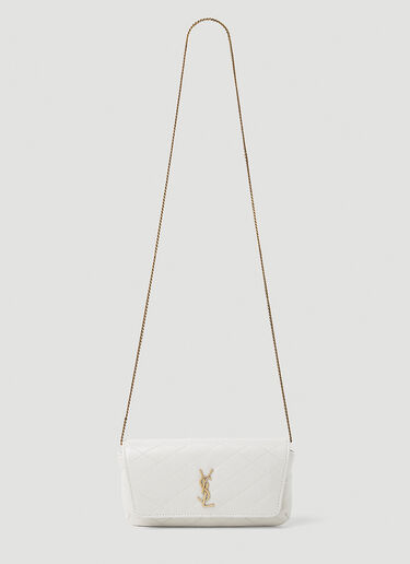 Saint Laurent Gaby Chain Phone Holder Cream sla0253141